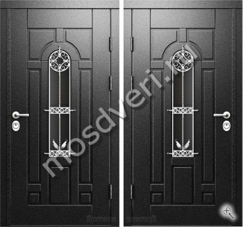 Входная дверь с МДФ, стеклом и ковкой - купить от производителя Мосдвери Входная дверь с МДФ, стеклом и ковкой