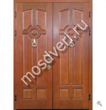 Двустворчатая подъездная дверь МДФ с дверными молотками - купить от производителя Мосдвери Двустворчатая подъездная дверь МДФ с дверными молотками